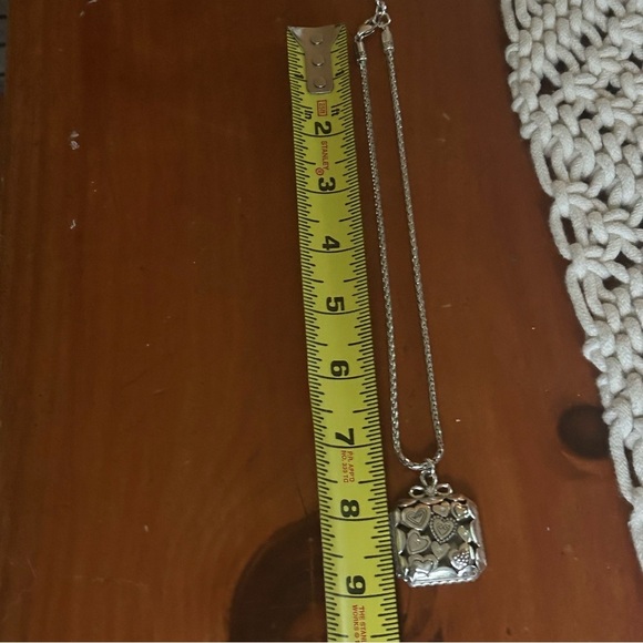 Brighton Square Pendant with Silver Hearts Necklace comes with Cloth Bag Retired - Picture 7 of 12